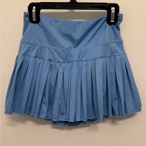 Blue Mini Skater Skirt with Pleats